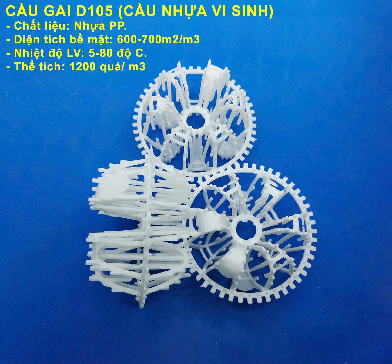 Cầu gai D105 (Cầu nhựa vi sinh)
