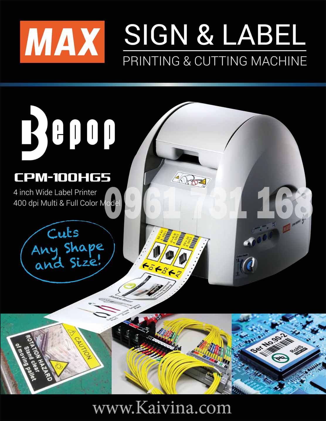 MAX - JAPAN CHO RA SẢN PHẨM MỚI CPM-100HG5M CÓ CHỨC NĂNG IN ĐƯỢC CẢ PHỐI MÀU CMYK